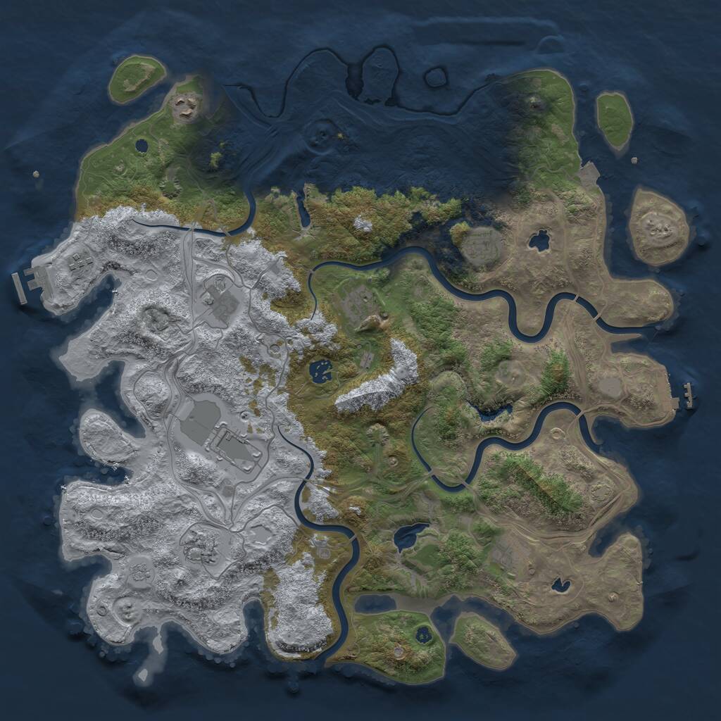 Rust Map: Procedural Map, Size: 4500, Seed: 1721747393, 15 Monuments