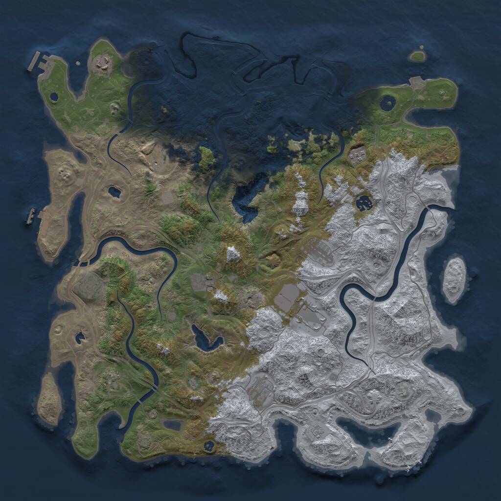 Rust Map: Procedural Map, Size: 4800, Seed: 289351550, 16 Monuments
