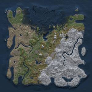 Thumbnail Rust Map: Procedural Map, Size: 4800, Seed: 289351550, 16 Monuments