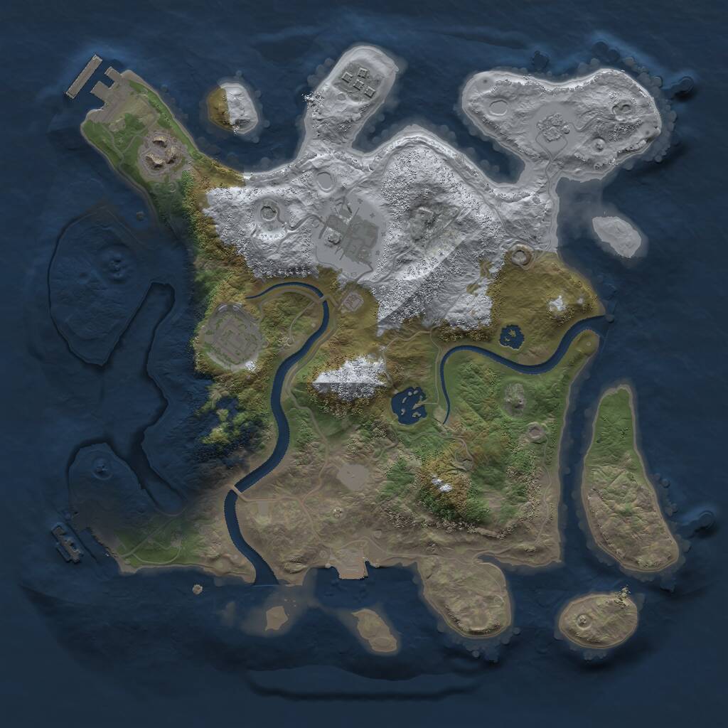 Rust Map: Procedural Map, Size: 3000, Seed: 231595885, 10 Monuments
