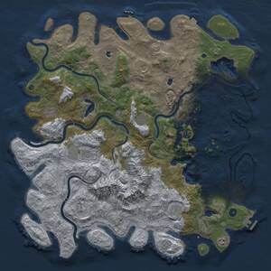Thumbnail Rust Map: Procedural Map, Size: 5000, Seed: 489976446, 16 Monuments