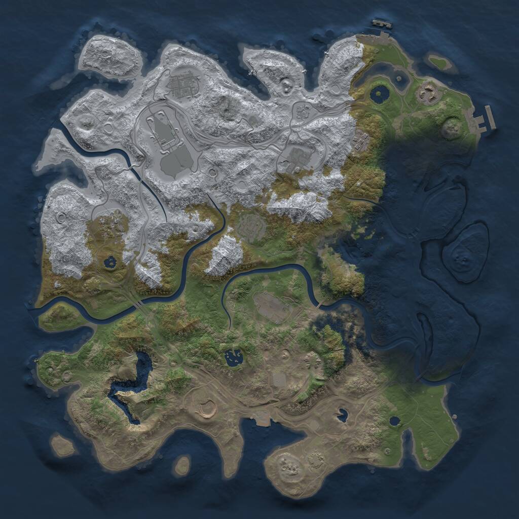 Rust Map: Procedural Map, Size: 4250, Seed: 1956847865, 16 Monuments