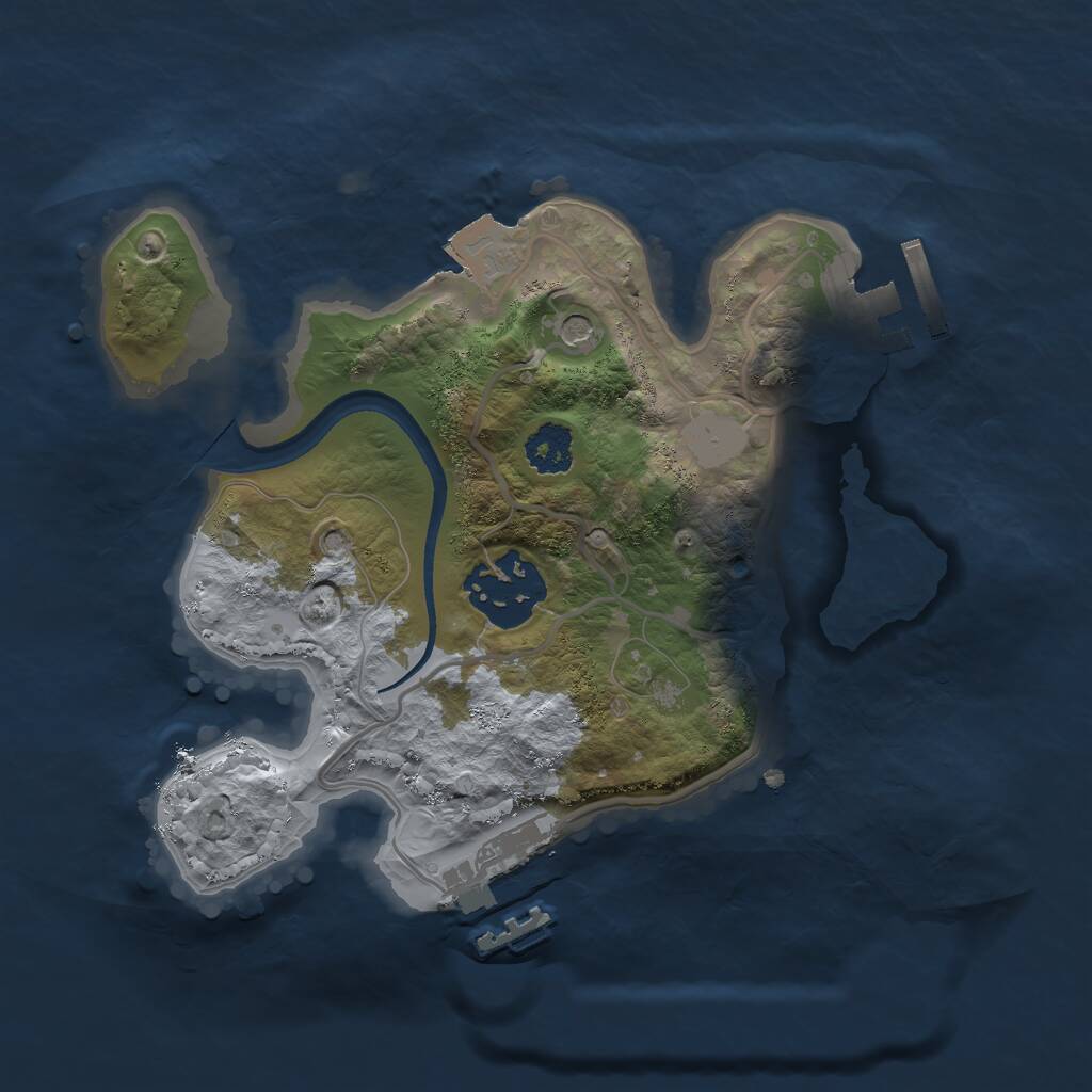 Rust Map: Procedural Map, Size: 2200, Seed: 272652321, 5 Monuments