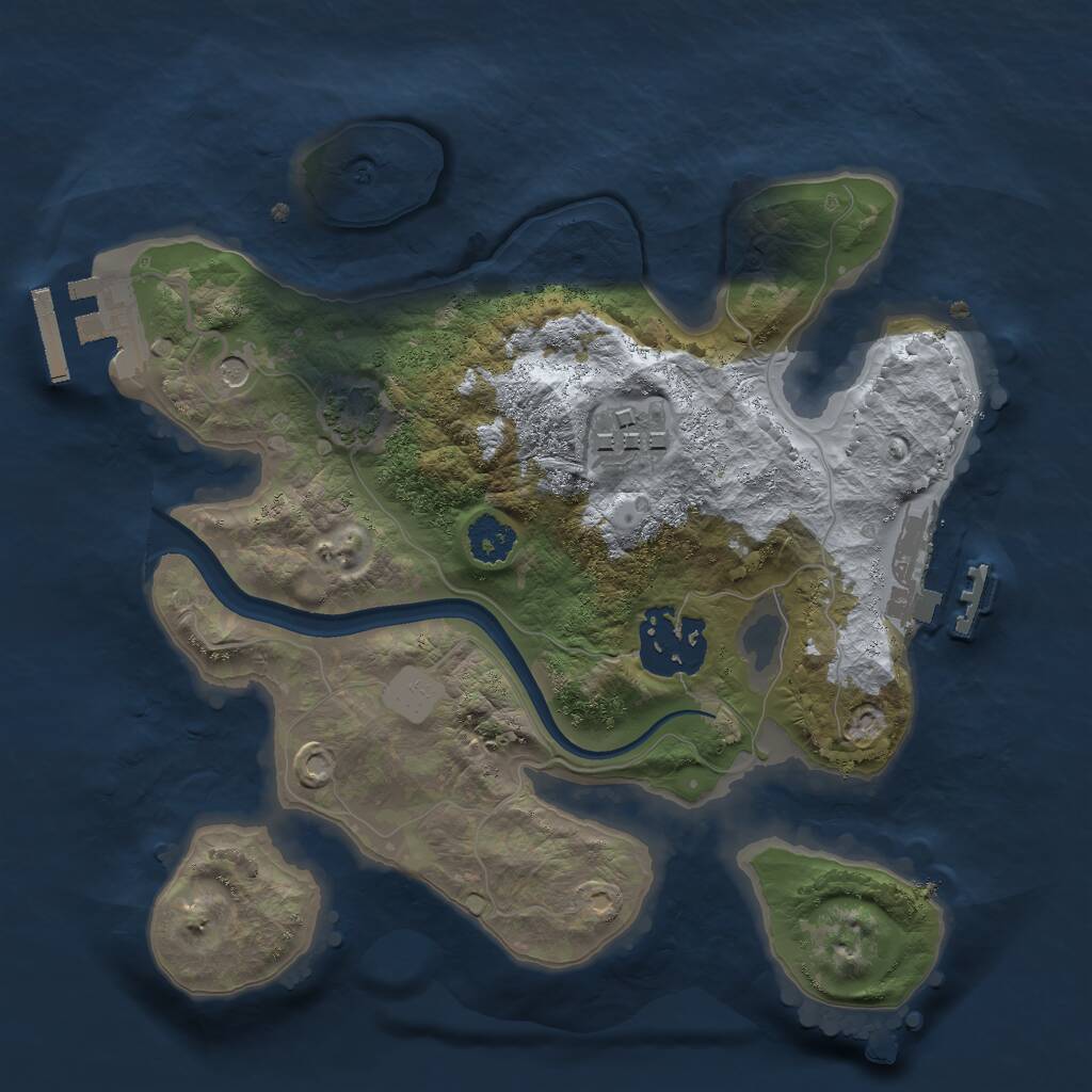 Rust Map: Procedural Map, Size: 2320, Seed: 2147483, 7 Monuments