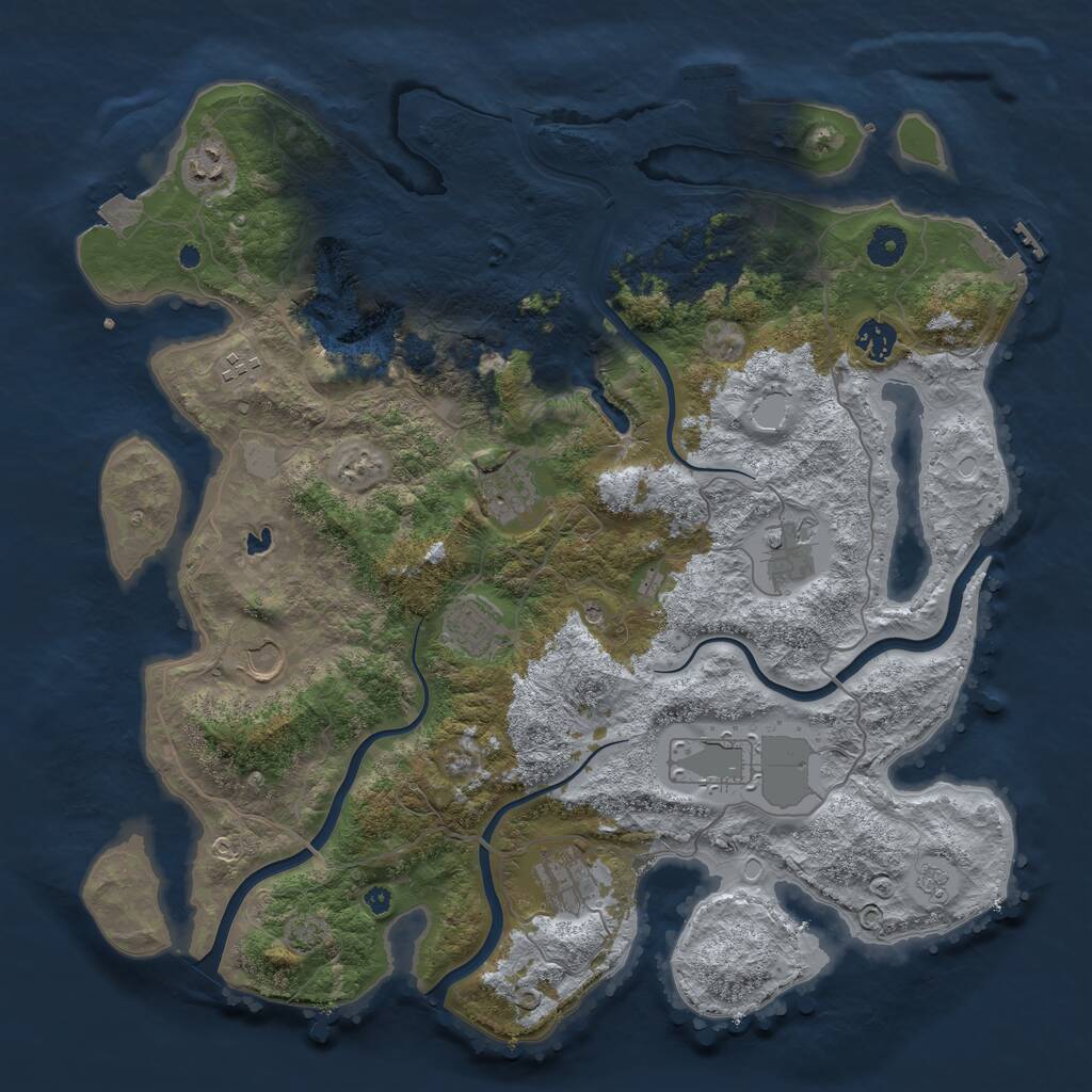 Rust Map: Procedural Map, Size: 4100, Seed: 509, 15 Monuments