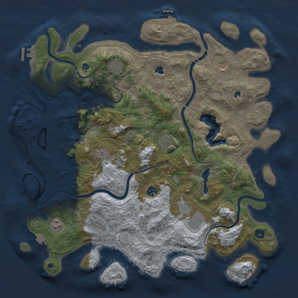 Rust Map: Procedural Map, Size: 4500, Seed: 1316574955, 15 Monuments