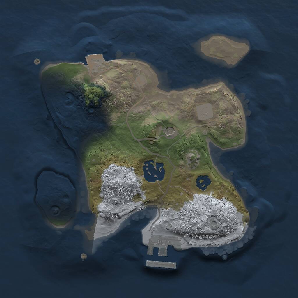 Rust Map: Procedural Map, Size: 2000, Seed: 616851651, 4 Monuments
