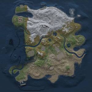 Thumbnail Rust Map: Procedural Map, Size: 3500, Seed: 1497540526, 14 Monuments