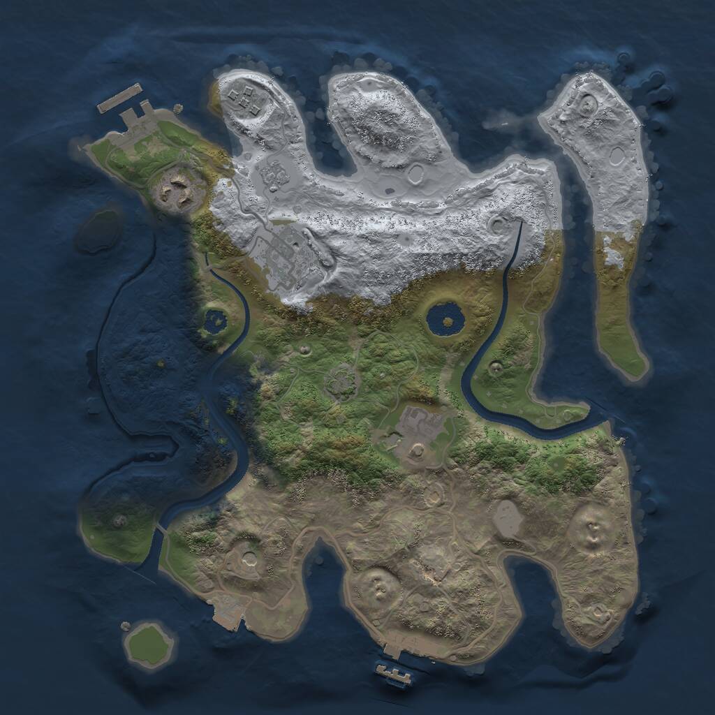 Rust Map: Procedural Map, Size: 3000, Seed: 674206769, 10 Monuments