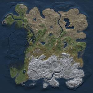 Thumbnail Rust Map: Procedural Map, Size: 4500, Seed: 105334342, 16 Monuments