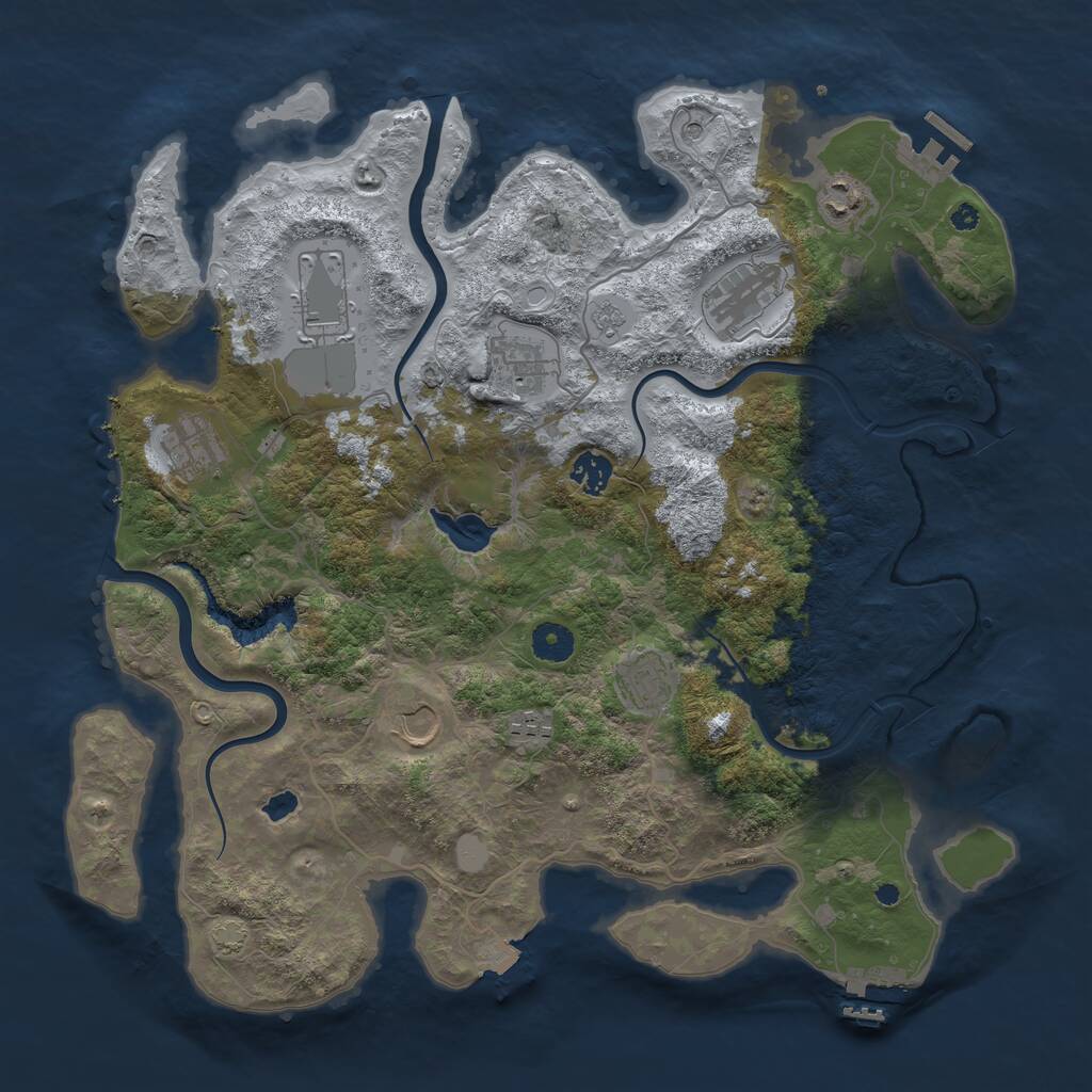 Rust Map: Procedural Map, Size: 4000, Seed: 514691913, 15 Monuments
