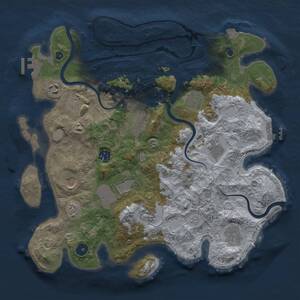 Thumbnail Rust Map: Procedural Map, Size: 3750, Seed: 574824854, 17 Monuments