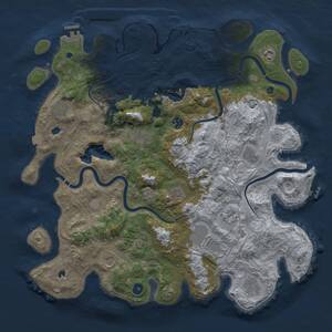 Thumbnail Rust Map: Procedural Map, Size: 4500, Seed: 1224865260, 17 Monuments