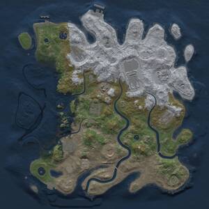 Thumbnail Rust Map: Procedural Map, Size: 3900, Seed: 631546654, 16 Monuments