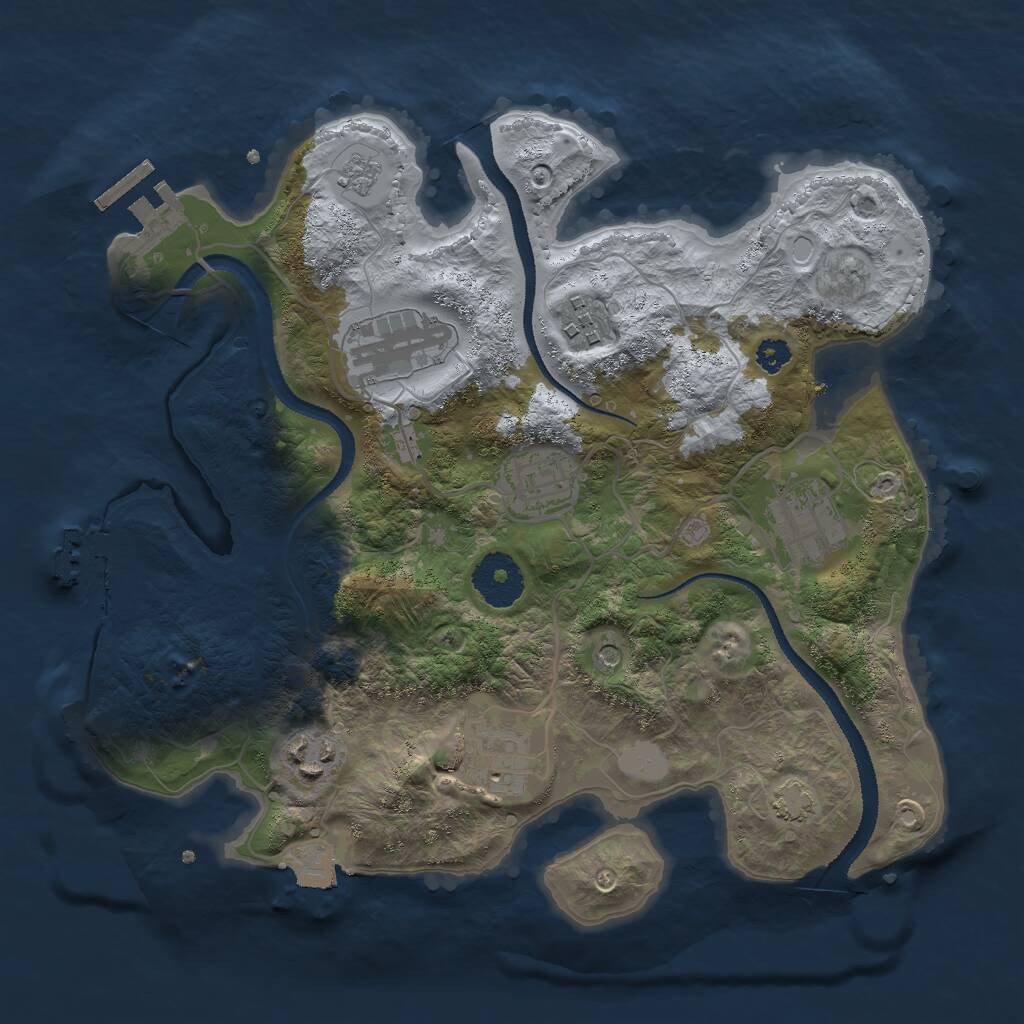 Rust Map: Procedural Map, Size: 3000, Seed: 13953, 12 Monuments
