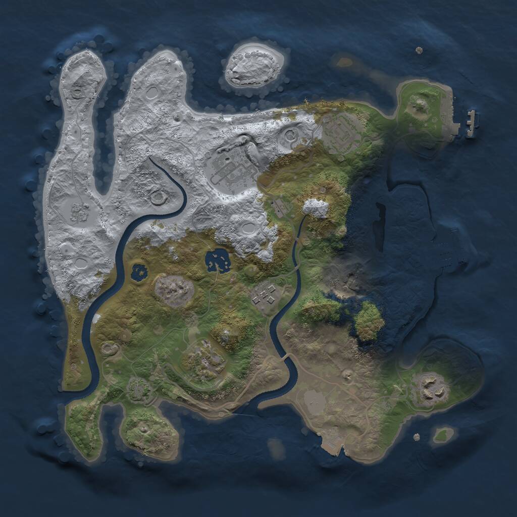 Rust Map: Procedural Map, Size: 3000, Seed: 3474, 12 Monuments