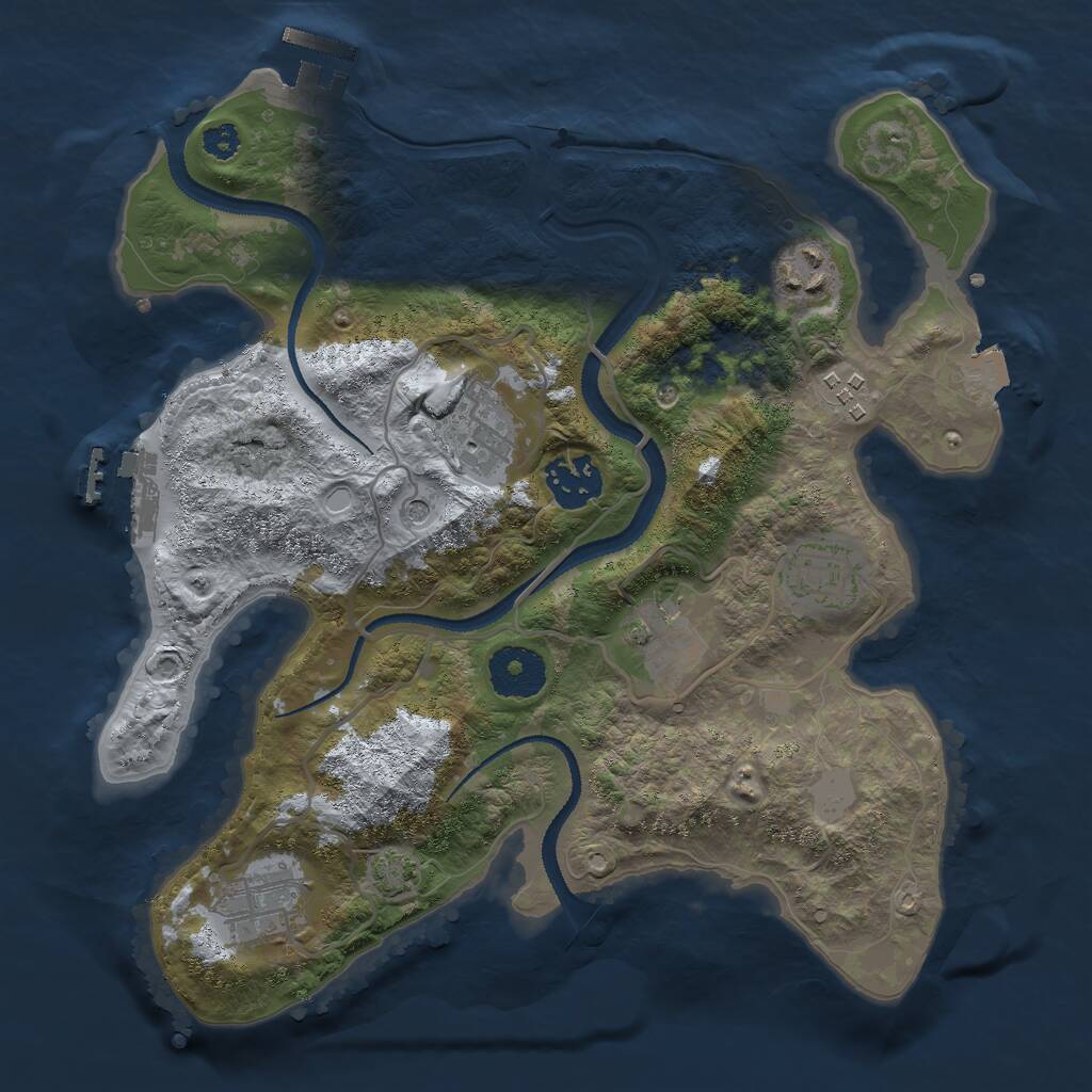 Rust Map: Procedural Map, Size: 3000, Seed: 1599171863, 12 Monuments