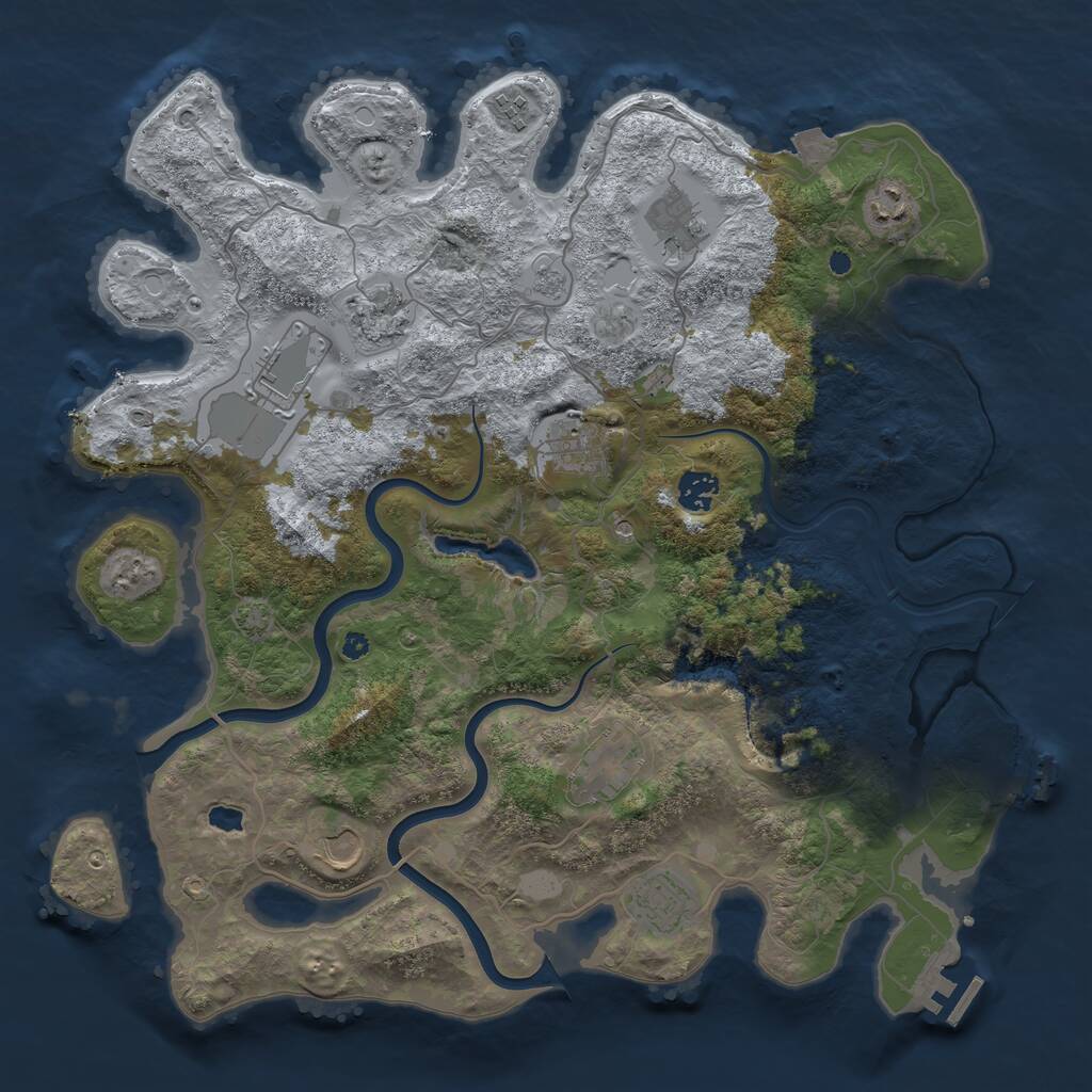 Rust Map: Procedural Map, Size: 4000, Seed: 1797835727, 16 Monuments