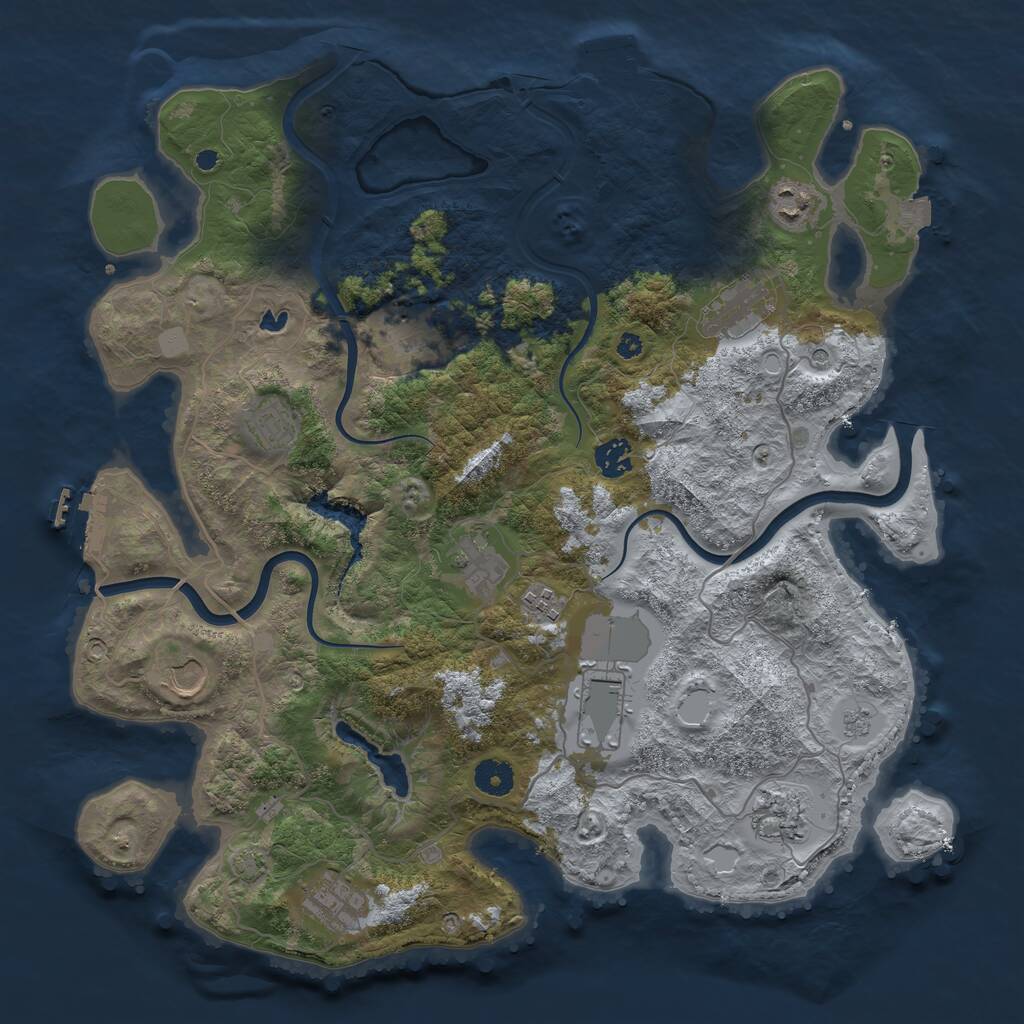 Rust Map: Procedural Map, Size: 4000, Seed: 176378017, 17 Monuments