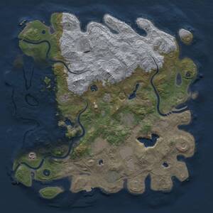 Thumbnail Rust Map: Procedural Map, Size: 4500, Seed: 2103612671, 17 Monuments