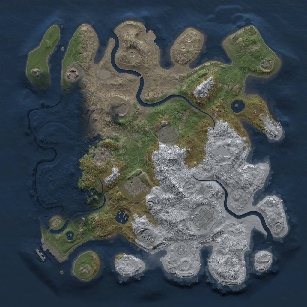 Rust Map: Procedural Map, Size: 3500, Seed: 2016931445, 12 Monuments