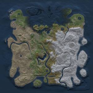 Thumbnail Rust Map: Procedural Map, Size: 4300, Seed: 5509055, 15 Monuments