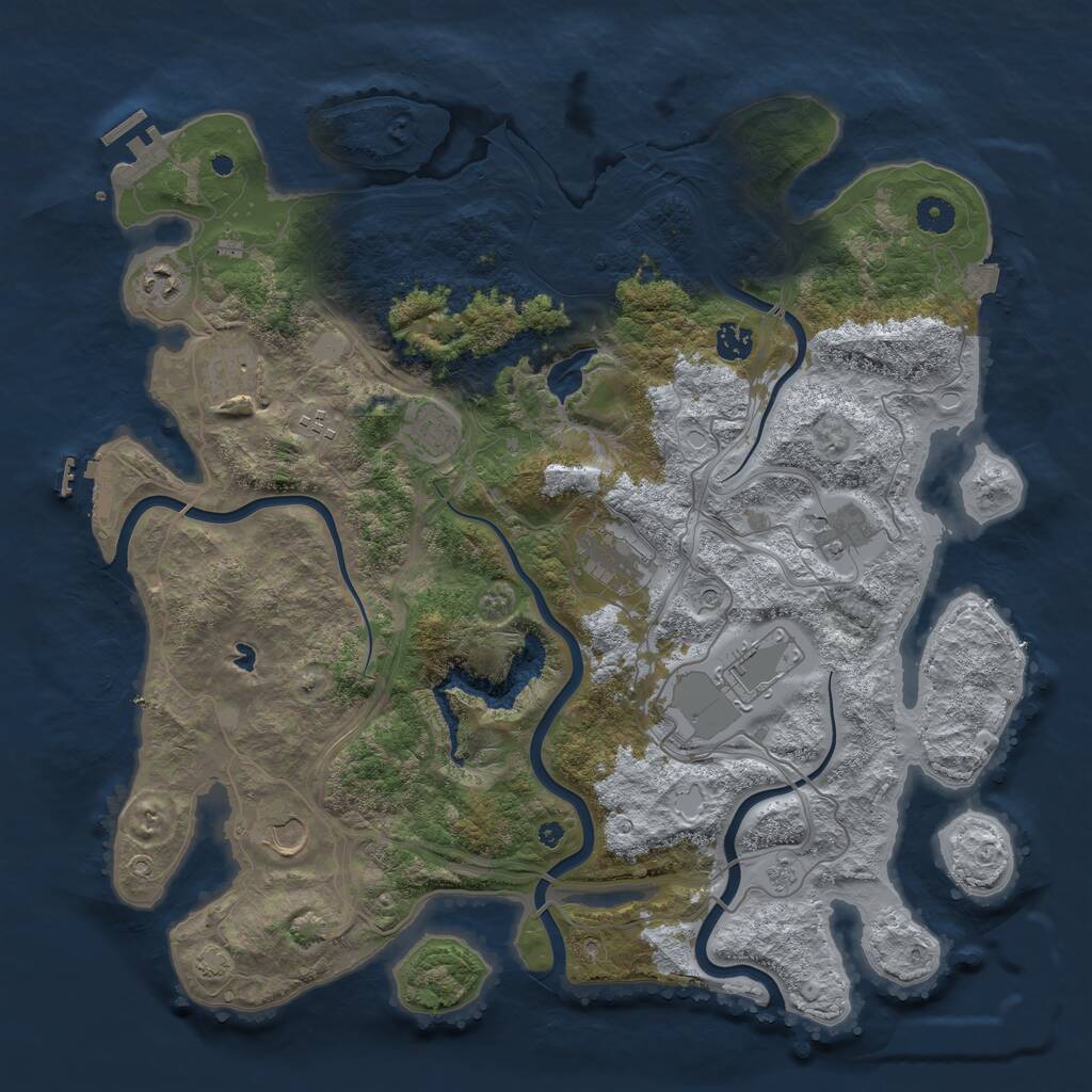 Rust Map: Procedural Map, Size: 4300, Seed: 5509055, 15 Monuments