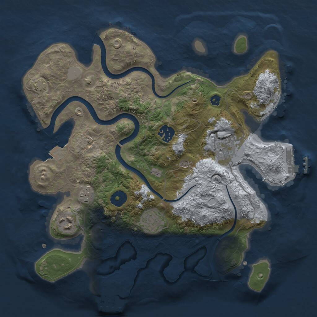 Rust Map: Procedural Map, Size: 3000, Seed: 1934823599, 10 Monuments