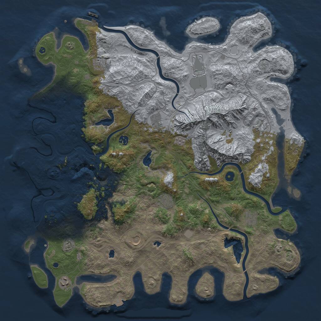 Rust Map: Procedural Map, Size: 5000, Seed: 5845641, 16 Monuments
