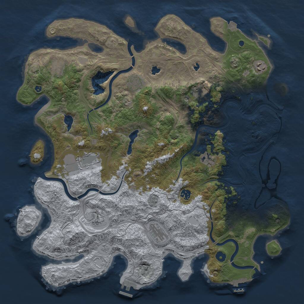 Rust Map: Procedural Map, Size: 4500, Seed: 86365505, 16 Monuments