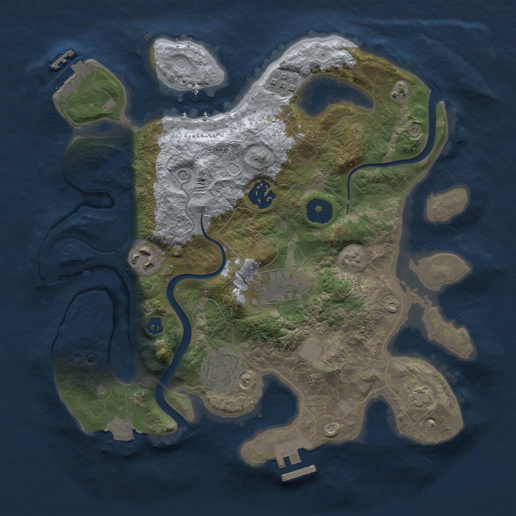 Rust Map: Procedural Map, Size: 3000, Seed: 1075607710, 10 Monuments