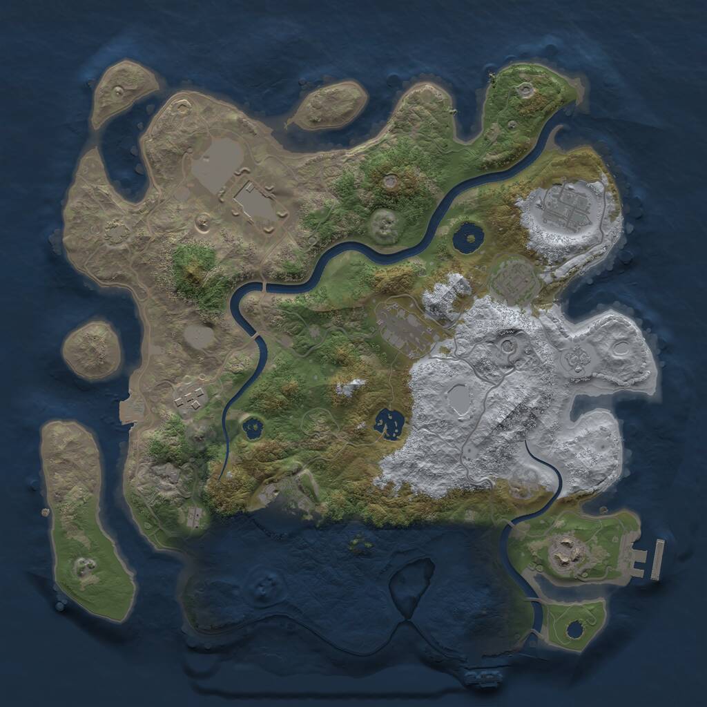 Rust Map: Procedural Map, Size: 3500, Seed: 276932023, 14 Monuments