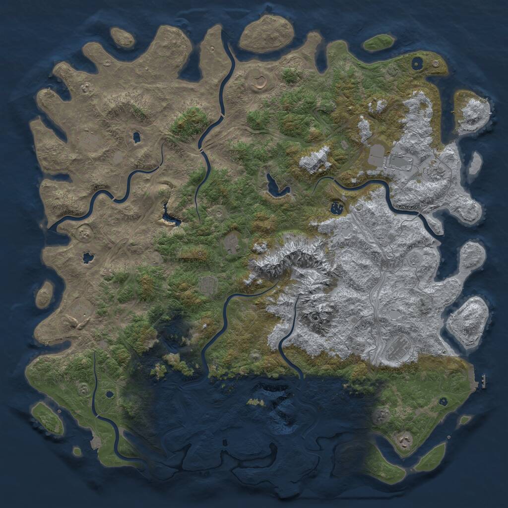 Rust Map: Procedural Map, Size: 6000, Seed: 1501377538, 17 Monuments