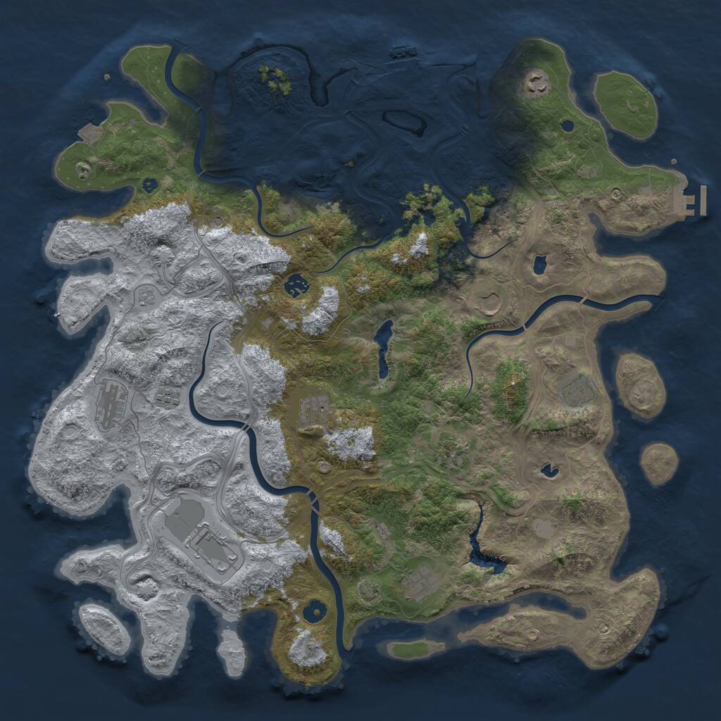 Rust Map: Procedural Map, Size: 4750, Seed: 2143037213, 16 Monuments