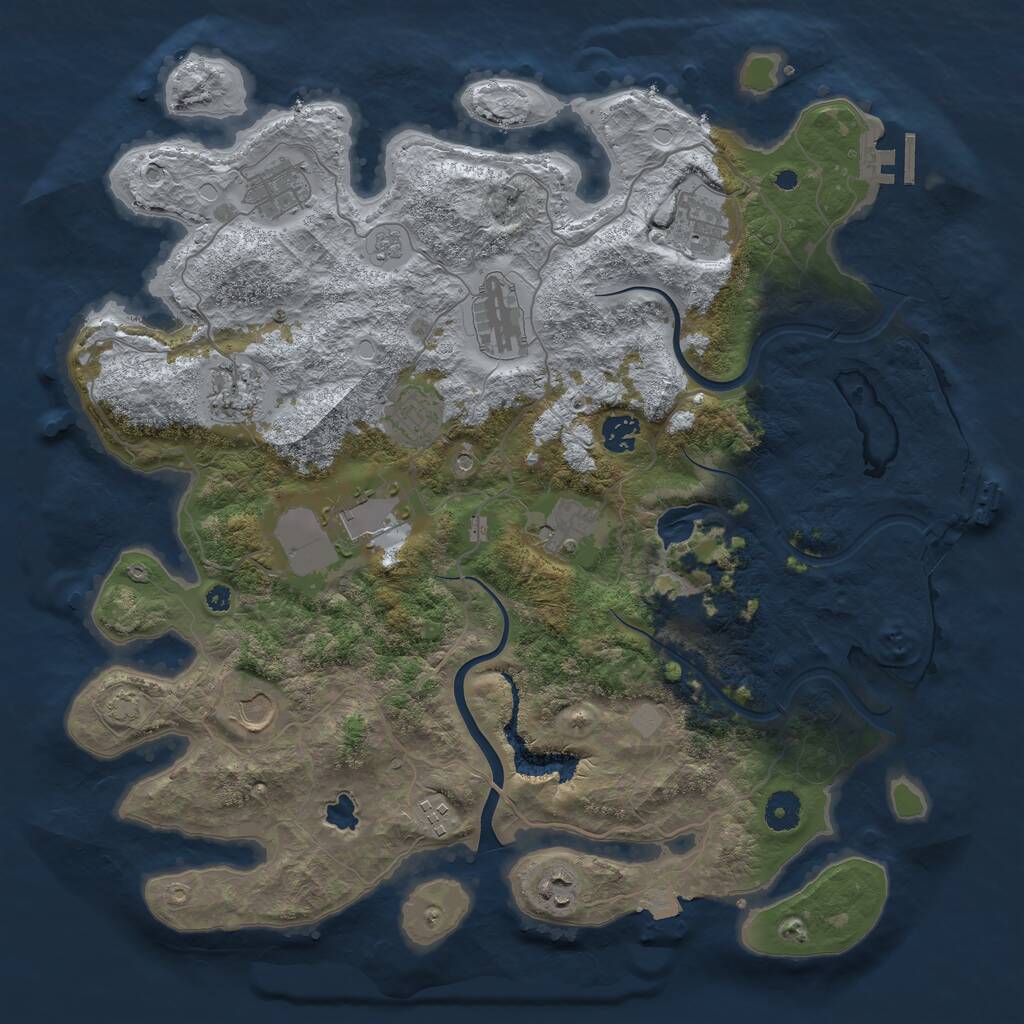Rust Map: Procedural Map, Size: 4000, Seed: 482731905, 17 Monuments
