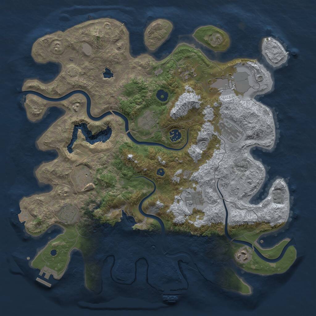 Rust Map: Procedural Map, Size: 4000, Seed: 274607668, 16 Monuments