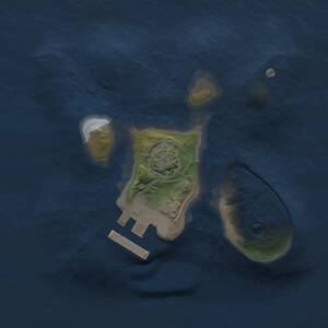 Thumbnail Rust Map: Procedural Map, Size: 1500, Seed: 423551739, 3 Monuments