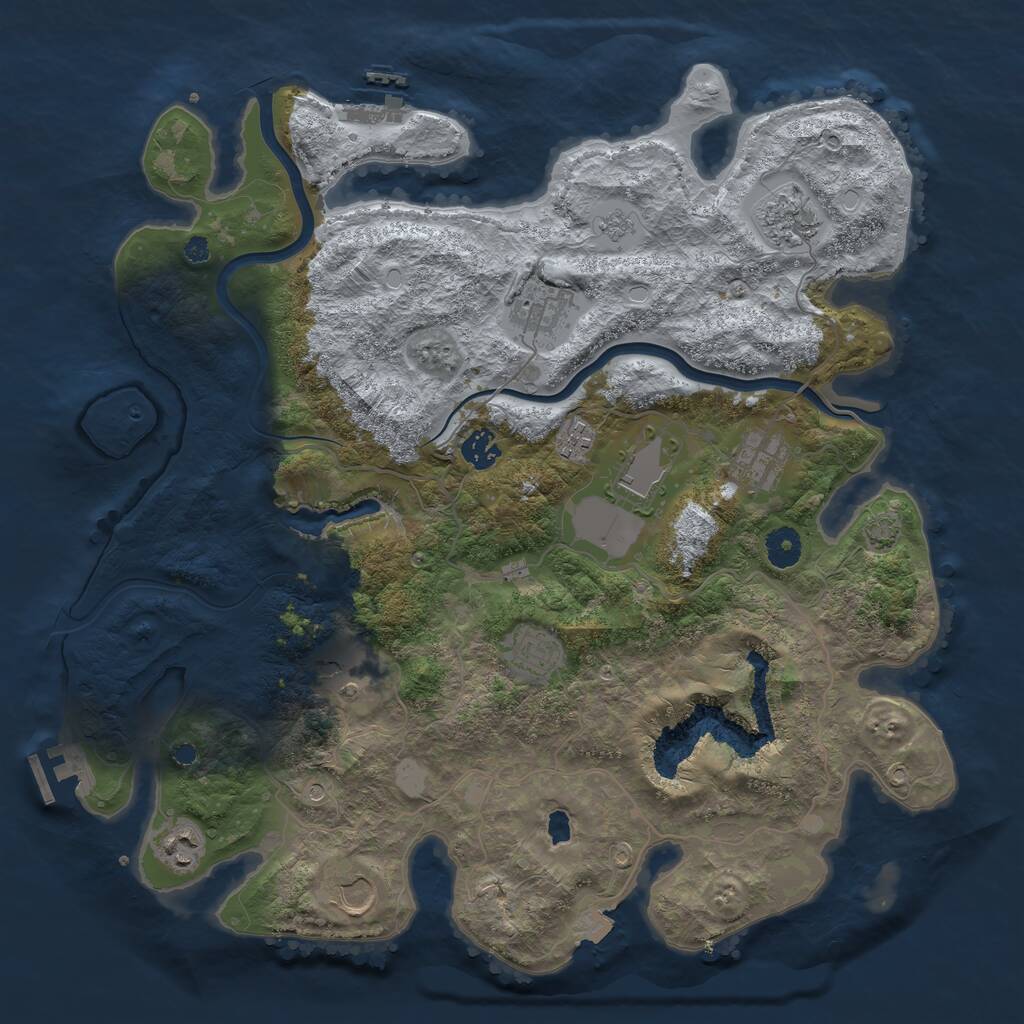 Rust Map: Procedural Map, Size: 4000, Seed: 202604032, 16 Monuments