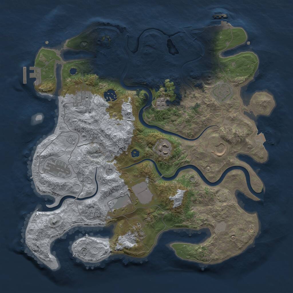 Rust Map: Procedural Map, Size: 3500, Seed: 576910, 15 Monuments