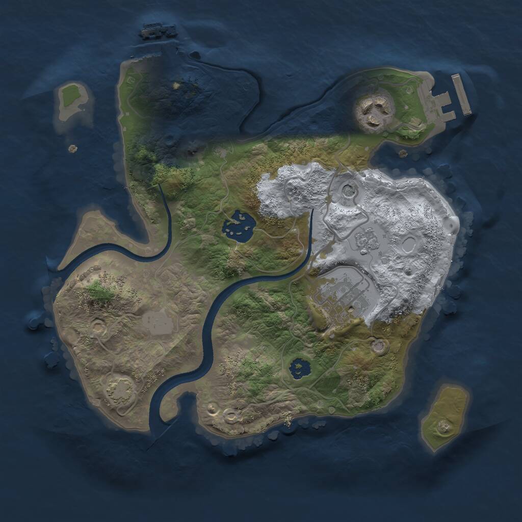 Rust Map: Procedural Map, Size: 2500, Seed: 396537735, 9 Monuments