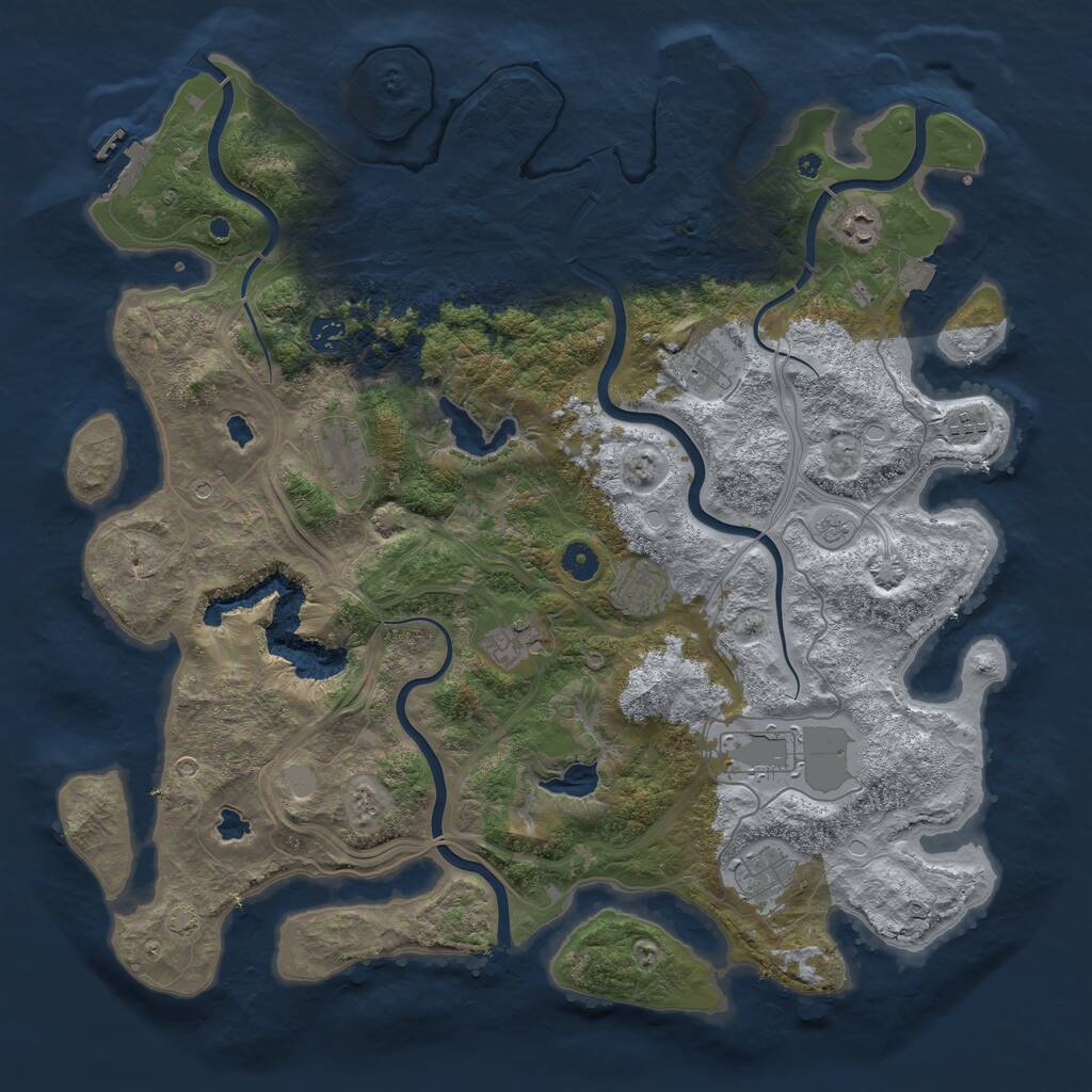 Rust Map: Procedural Map, Size: 4500, Seed: 1186509292, 15 Monuments