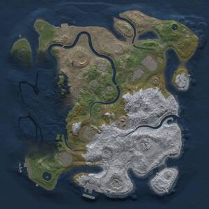 Thumbnail Rust Map: Procedural Map, Size: 3500, Seed: 12252987, 13 Monuments
