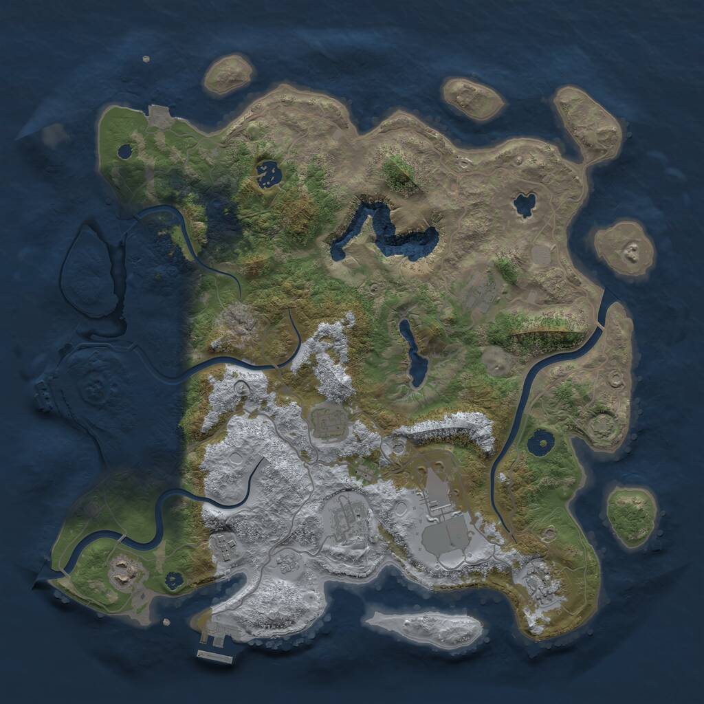 Rust Map: Procedural Map, Size: 4000, Seed: 217511801, 14 Monuments