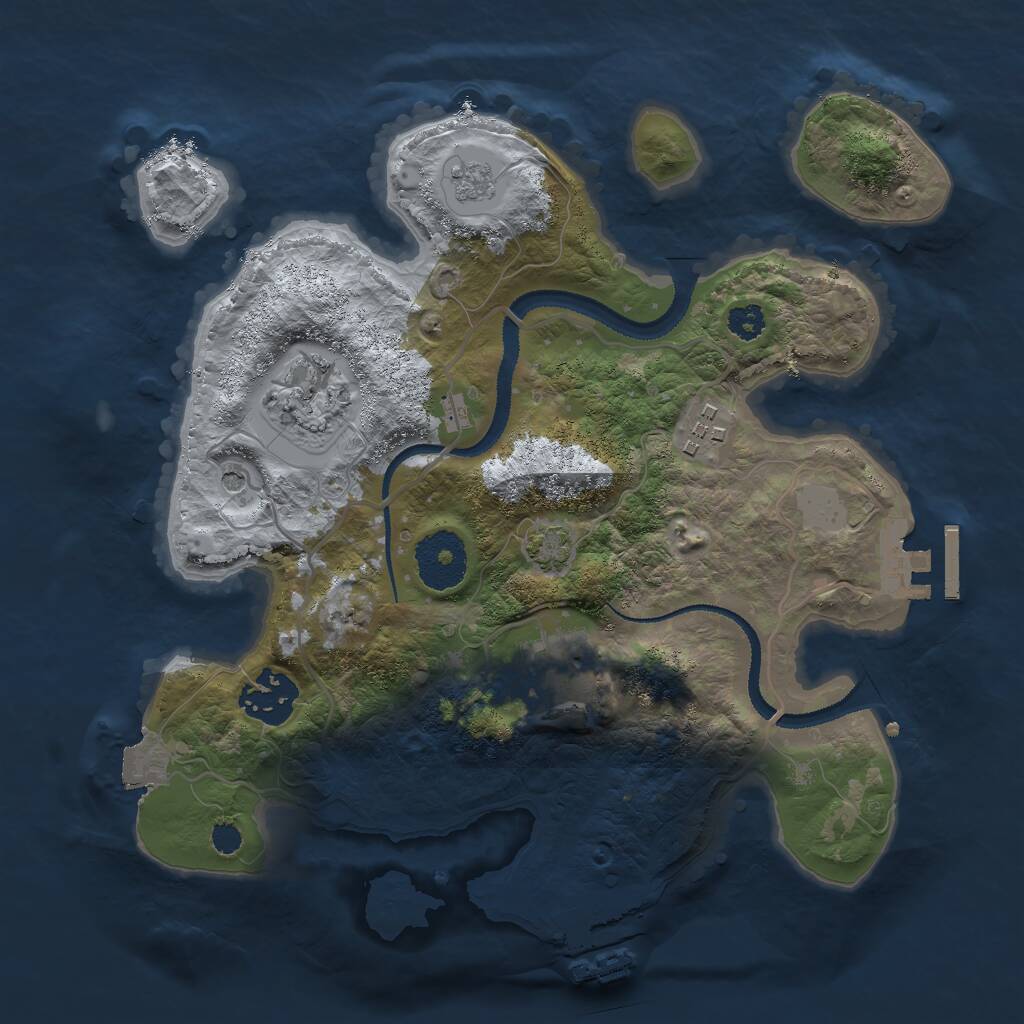 Rust Map: Procedural Map, Size: 2801, Seed: 520971167, 10 Monuments