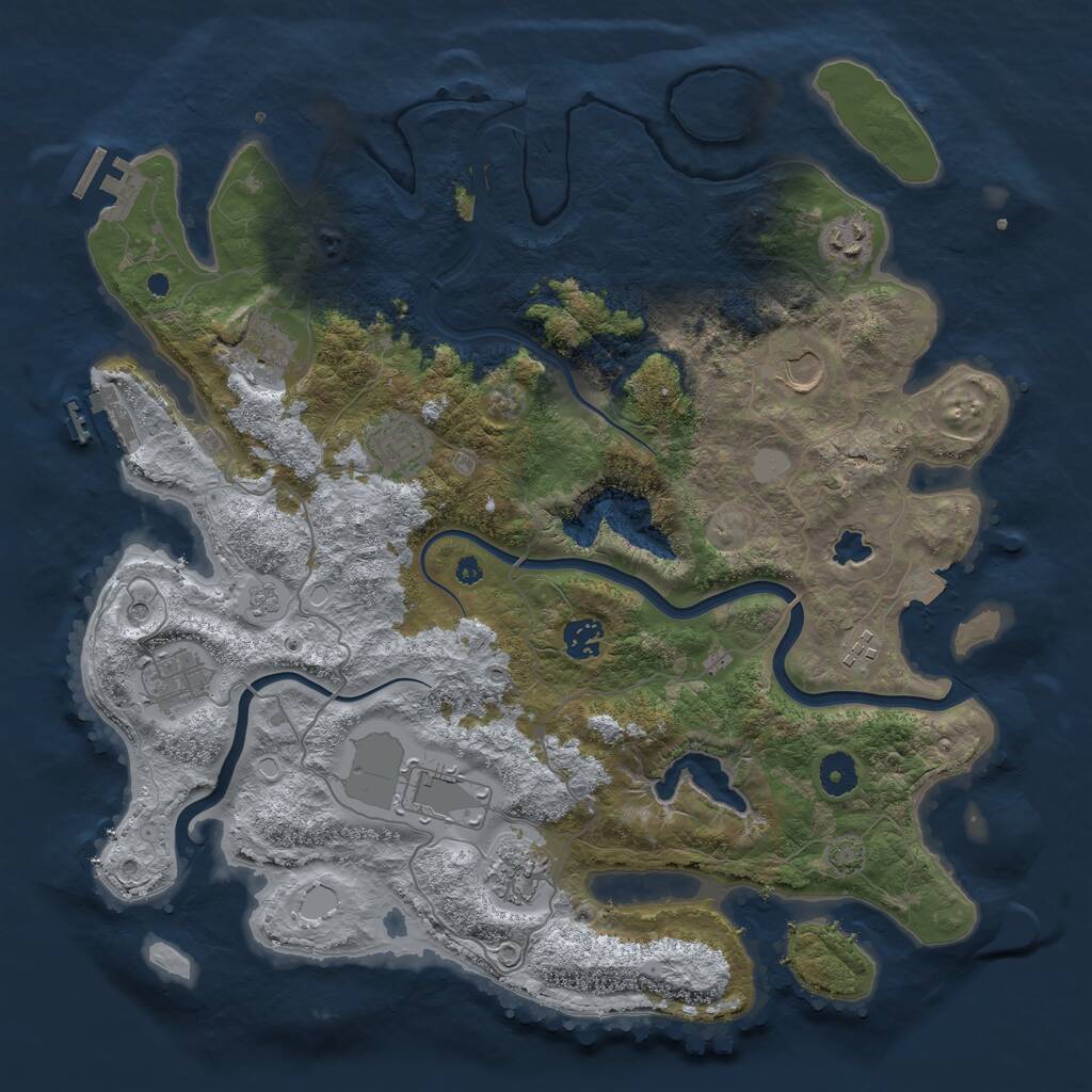 Rust Map: Procedural Map, Size: 4000, Seed: 87584, 15 Monuments