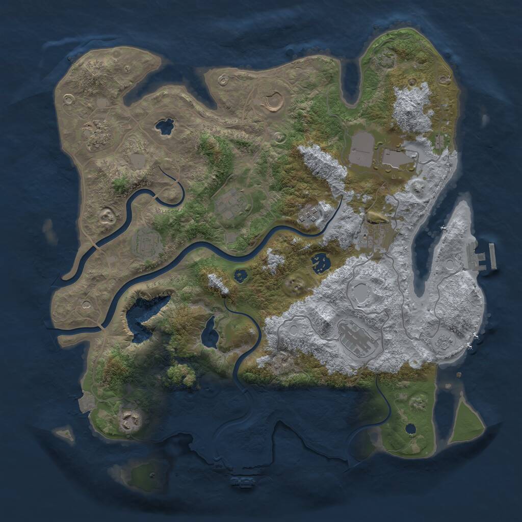 Rust Map: Procedural Map, Size: 4000, Seed: 387018926, 16 Monuments