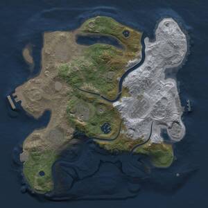 Thumbnail Rust Map: Procedural Map, Size: 3000, Seed: 1441419119, 12 Monuments