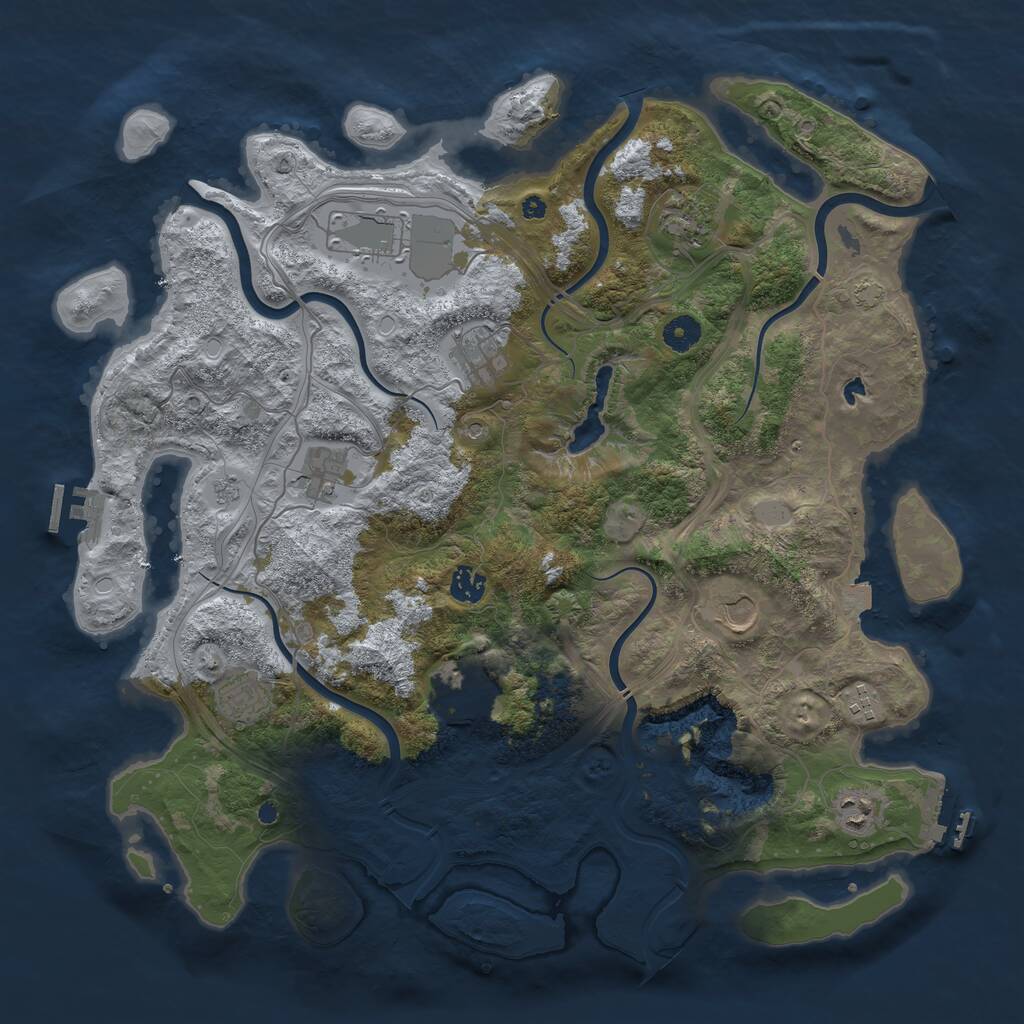 Rust Map: Procedural Map, Size: 4250, Seed: 1597050542, 16 Monuments
