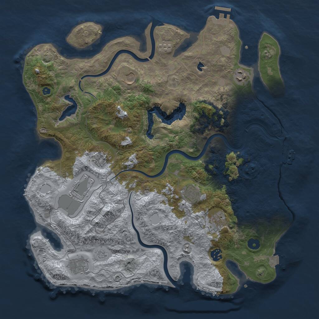 Rust Map: Procedural Map, Size: 4000, Seed: 41848, 15 Monuments