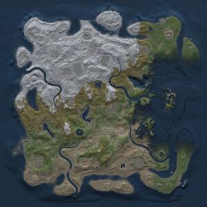 Thumbnail Rust Map: Procedural Map, Size: 4500, Seed: 13970, 17 Monuments